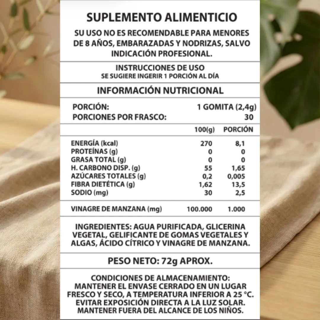 GOMITAS VINAGRE DE MANZANA 1000MG