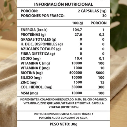 BIOTINA + COLÁGENO 1000MG 60CAPS